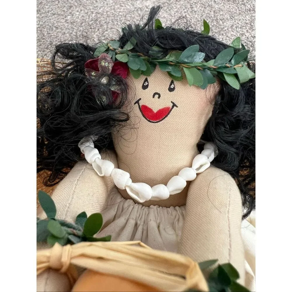 Handmade Hawaiian Hula Doll with Aloha Tag